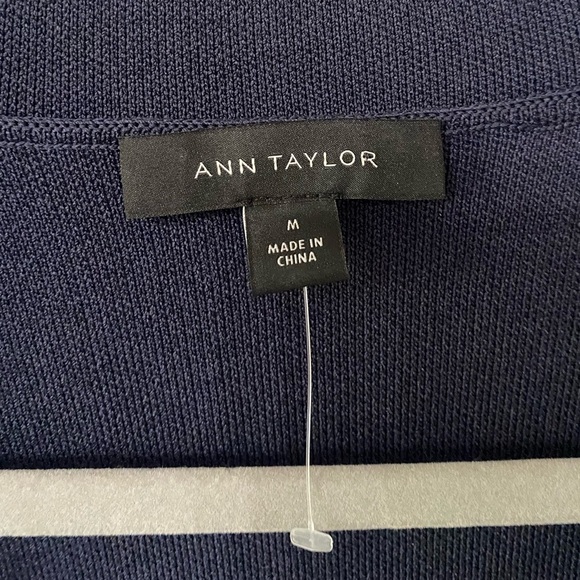 Ann Taylor Navy Slim Sweater Blazer - Picture 2 of 7